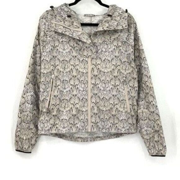 Varley Brown Snakeskin Print Terrace Running Windbreaker Jacket Size XS - Picture 1 of 14